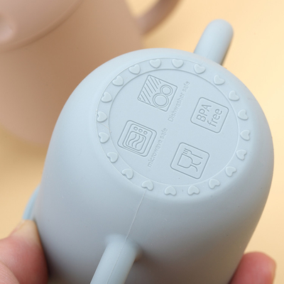 Non Slip Handles Silicone Training Cups Pelatihan Balita Untuk Anak Laki-Laki Perempuan