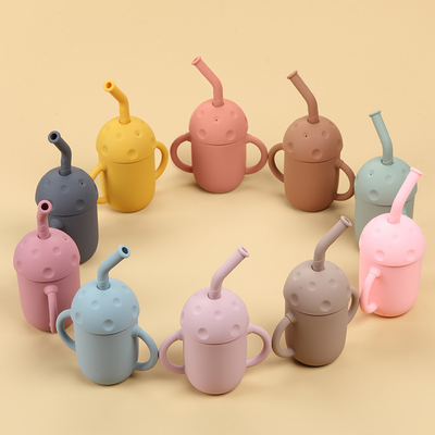 Non Slip Handles Silicone Training Cups Pelatihan Balita Untuk Anak Laki-Laki Perempuan