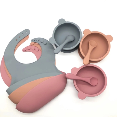 10 Pack Silicone Baby Feeding Set Balita Led Weaning Supplies dengan Suction Bowl