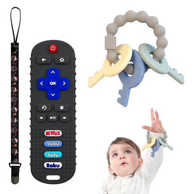 Baby Teething Toys Silicone Baby Teether Mainan untuk Bayi 3+ Bulan