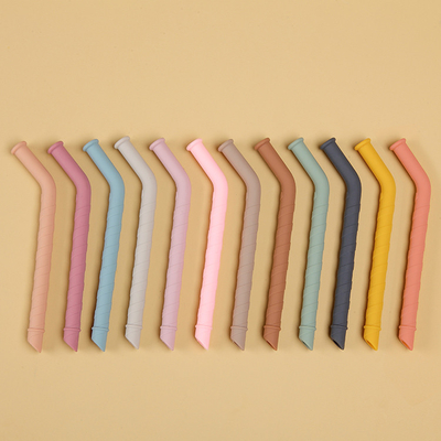 Eco Friendly Edible Soft BPA Bebas silikon Straws Reusable ODM Untuk Minum Jus
