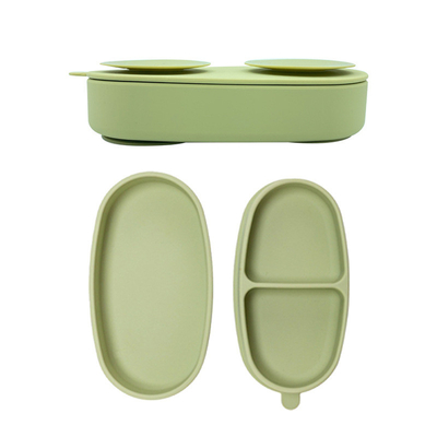100% Kualitas makanan silikon Sayang Cutlery 2 In 1 Bento Lunch Box Dengan Sendok Dan Garpu