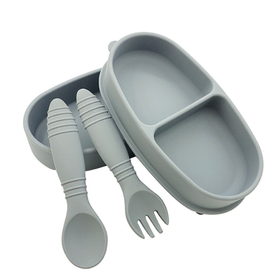 100% Kualitas makanan silikon Sayang Cutlery 2 In 1 Bento Lunch Box Dengan Sendok Dan Garpu