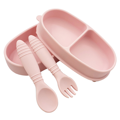 100% Kualitas makanan silikon Sayang Cutlery 2 In 1 Bento Lunch Box Dengan Sendok Dan Garpu