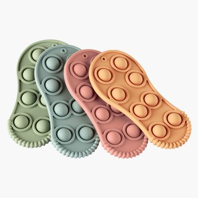 Sepatu Berbentuk Anak-anak Silikon Pop Mainan Gelisah Menghilangkan Stres Lembut Bayi Teether