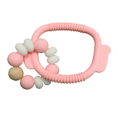 BPA Bebas Soft silikon Beads Teether Teething Rings Kualitas makanan 32g
