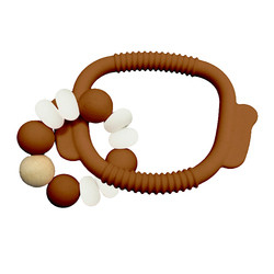 BPA Bebas Soft silikon Beads Teether Teething Rings Kualitas makanan 32g
