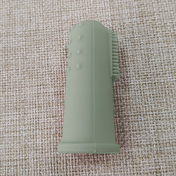 Produk Silikon Bayi Aprikot Sikat Gigi Jari Lembut Dengan Kotak Kemasan