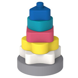 CE Pendidikan silikon Stacking Toys Blok Bangunan Kreatif SGS Untuk Anak-Anak