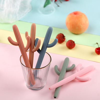 Non Toxic silikon Cactus Teether BPA Bebas Teething Toys Dengan Sikat 20cm