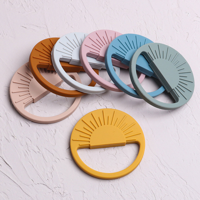 Bentuk Lucu Kualitas makanan silikon Sayang Teether BPA Bebas silikon Teether 9*9*0.7cm