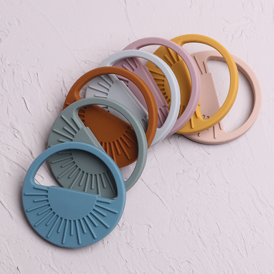 Bentuk Lucu Kualitas makanan silikon Sayang Teether BPA Bebas silikon Teether 9*9*0.7cm