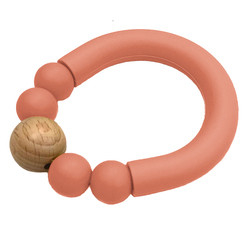 Manik-manik Silikon Tahan Panas Teether Bayi Mengunyah Manik-manik Cincin Tumbuh Gigi 25g