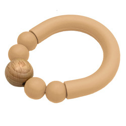 Manik-manik Silikon Tahan Panas Teether Bayi Mengunyah Manik-manik Cincin Tumbuh Gigi 25g