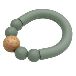 Manik-manik Silikon Tahan Panas Teether Bayi Mengunyah Manik-manik Cincin Tumbuh Gigi 25g