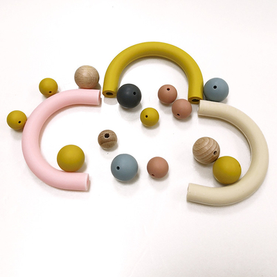 Sayang Chewing silikon Beads Teether Soft Loose U Tube OEM ODM