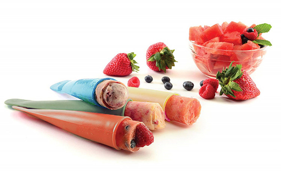 Cetakan Es Pop Silikon Kustom yang Dapat Digunakan Kembali Kualitas makanan Bpa Bebas Popsicle Molds ODM