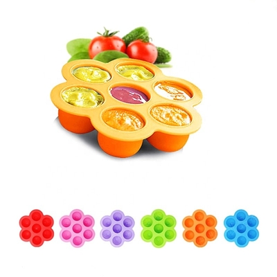 Cetakan Es Silikon Bulat 7 Rongga Cetakan Makanan Bayi Silikon 21*21*5CM