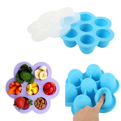 Cetakan Es Silikon Bulat 7 Rongga Cetakan Makanan Bayi Silikon 21*21*5CM