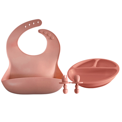 Piring dan Sendok Bayi Silikon Lembut Mengatur BPA Lateks Gratis oto ramah lingkungan 29x23cm
