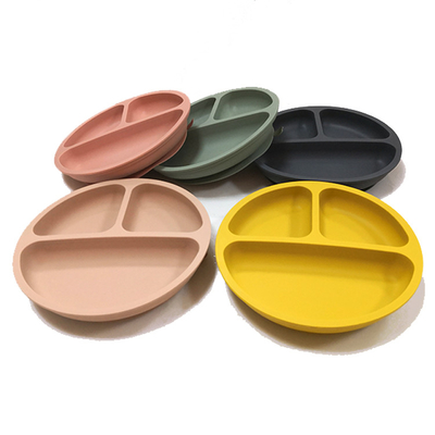 CE Microwave Safe Round silikon Sayang Piring dish Untuk Balita