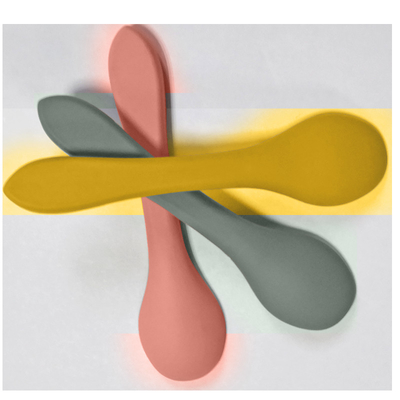 OEM Colorful Reusable kids lembut silikon Feeding Spoon 13.8*3.5*1cm 25g
