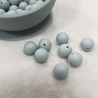 Manik-manik Silikon Multicolor Teether Bulat silikon Teething Beads Massal OEM