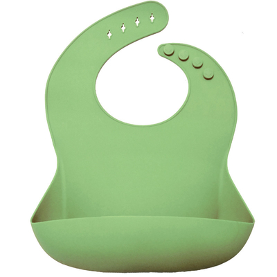 OEM Custom Adjustable Panjang silikon Sayang Bib Dengan Penangkap Makanan