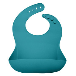 OEM Custom Adjustable Panjang silikon Sayang Bib Dengan Penangkap Makanan
