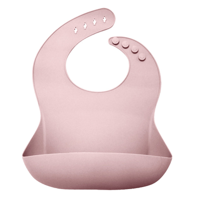 Antibakteri Balita silikon sendok bib Waterproof Feeding Bibs With Crumb Catcher