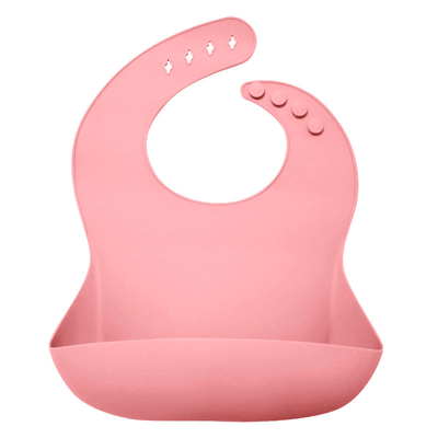 Antibakteri Balita silikon sendok bib Waterproof Feeding Bibs With Crumb Catcher