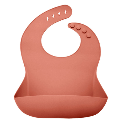 Antibakteri Balita silikon sendok bib Waterproof Feeding Bibs With Crumb Catcher