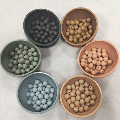 100% Kualitas makanan silikon Teether Beads Manik-manik Silikon Organik Massal FDA