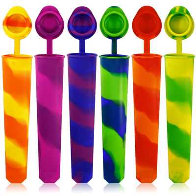 Anti Lost Lid silikon Ice Pop Maker DIY Cetakan Popsicle Dapat Digunakan Kembali