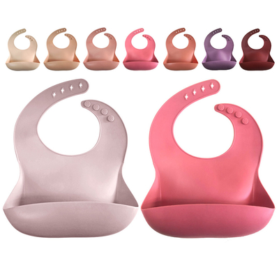 SGS Bpa Gratis Adjustable Modern Twist Bucket Bib Tahan Air Lucu silikon Bib