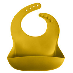 SGS Bpa Gratis Adjustable Modern Twist Bucket Bib Tahan Air Lucu silikon Bib