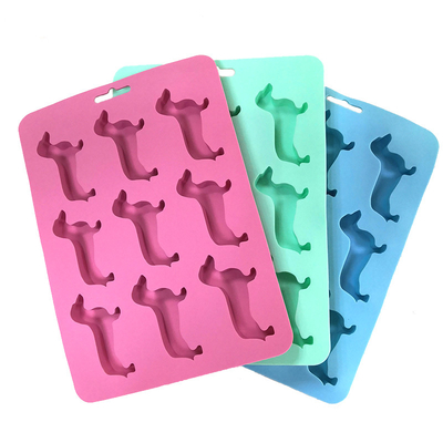 Hewan silikon Ice Mold Anjing Berbentuk Ice Cube Tray 22X16X1.5cm FDA