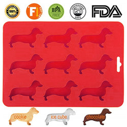Hewan silikon Ice Mold Anjing Berbentuk Ice Cube Tray 22X16X1.5cm FDA
