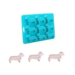 Hewan silikon Ice Mold Anjing Berbentuk Ice Cube Tray 22X16X1.5cm FDA