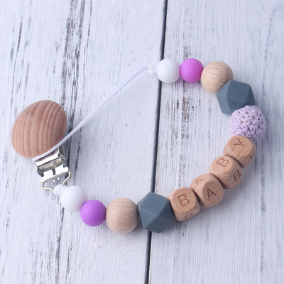 Crochet silikon Kayu Penenang Klipsilikon Bead Dot Clip 30*3*2cm