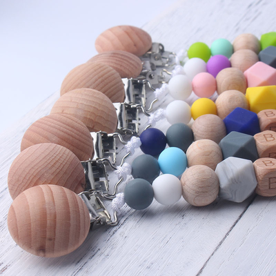 Crochet silikon Kayu Penenang Klipsilikon Bead Dot Clip 30*3*2cm