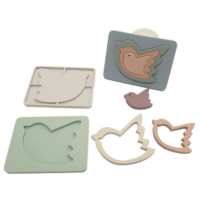 Mainan Hewan Silikon Bebas BPA, Mainan Puzzle Bayi yang Disetujui CE