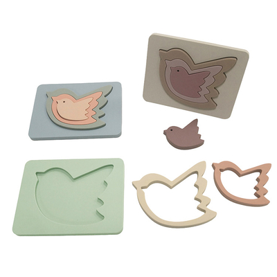 Mainan Hewan Silikon Bebas BPA, Mainan Puzzle Bayi yang Disetujui CE