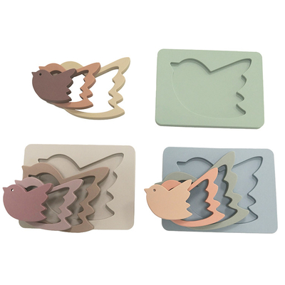 Puzzle Burung Pendidikan Mainan Hewan Silikon Untuk Bayi Bersenang-senang Set 5 pcs