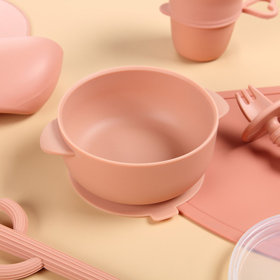 FDA Disetujui 100% Silicone Weaning Set, Microwave Safe Baby Feeding Sets