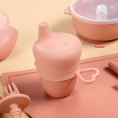 FDA Disetujui 100% Silicone Weaning Set, Microwave Safe Baby Feeding Sets