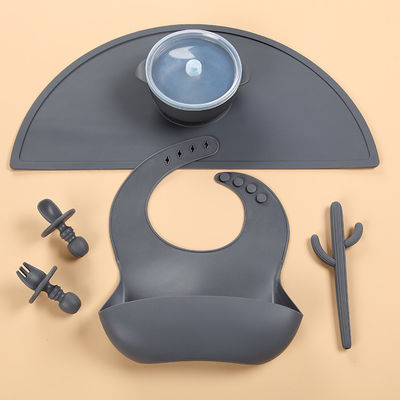 6PCS Warna Cocok Silicone Feeding Set Mesin Pencuci Piring Aman Untuk Balita