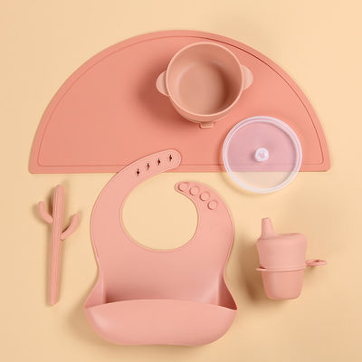 FDA Disetujui 100% Silicone Weaning Set, Microwave Safe Baby Feeding Sets